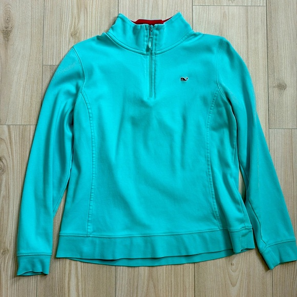 Vineyard Vines Sweaters - Vineyard Vines Blue Quartet Zip Pink Interior Size Medium